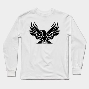 Elevate Your Style with this Striking Black and White Eagle Design Long Sleeve T-Shirt